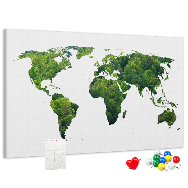 Cork display board Green forest map