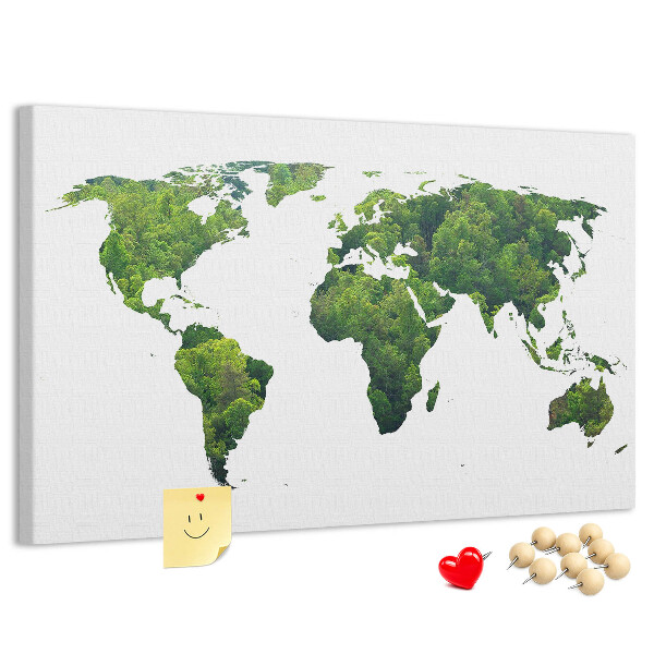 Cork display board Green forest map