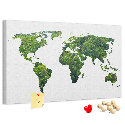 Cork display board Green forest map