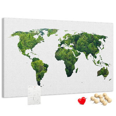 Cork display board Green forest map
