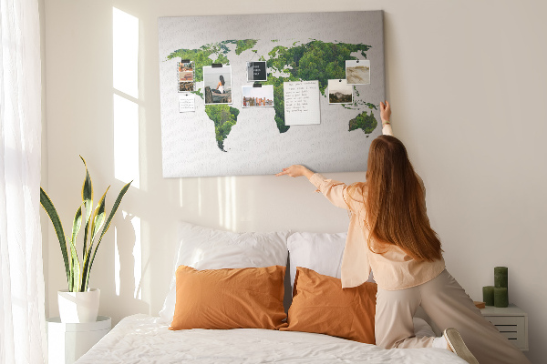 Cork display board Green forest map