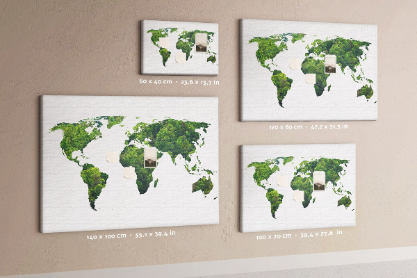 Cork display board Green forest map