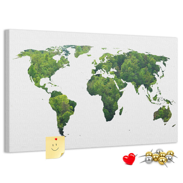 Cork display board Green forest map