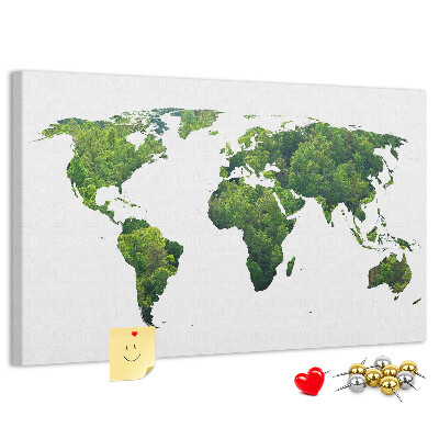 Cork display board Green forest map