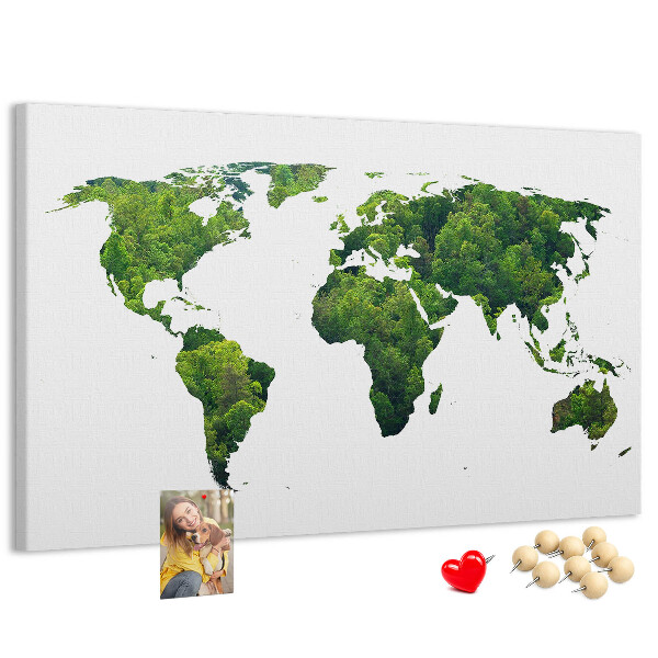 Cork display board Green forest map
