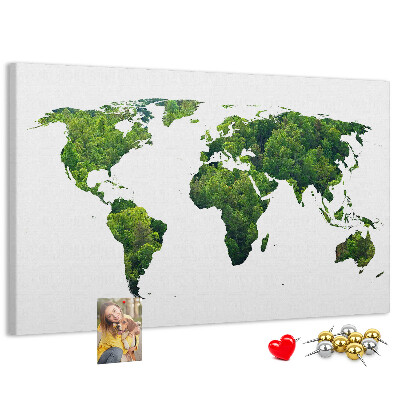 Cork display board Green forest map