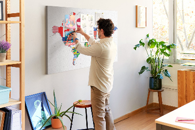 Cork display board National flags map