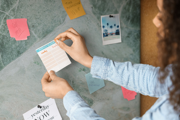 Cork memo board Marble surface