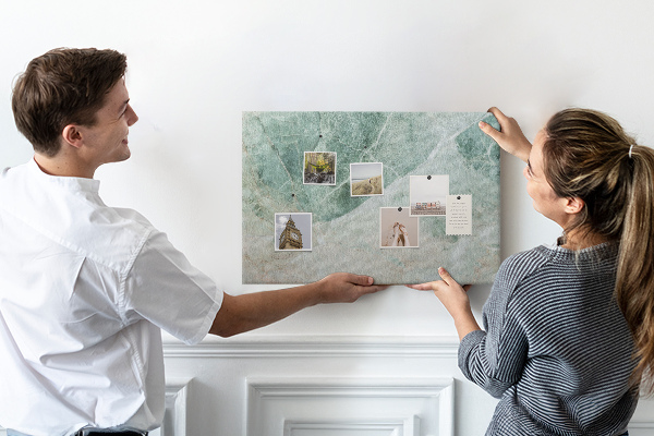 Cork memo board Marble surface