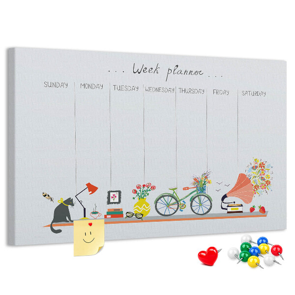 Cork board Weekly planner