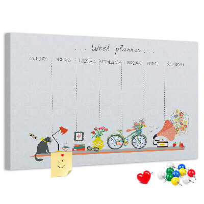 Cork board Weekly planner