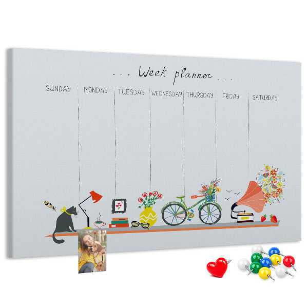 Cork board Weekly planner