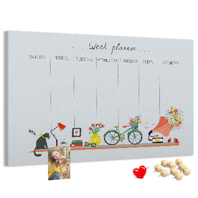 Cork board Weekly planner