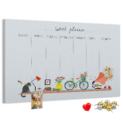 Cork board Weekly planner