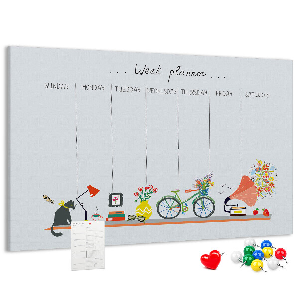Cork board Weekly planner