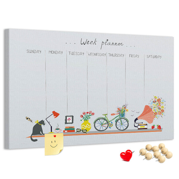 Cork board Weekly planner