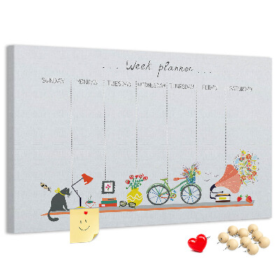 Cork board Weekly planner