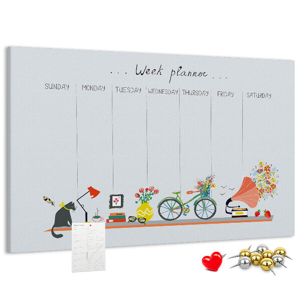 Cork board Weekly planner