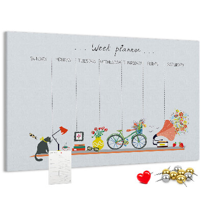 Cork board Weekly planner