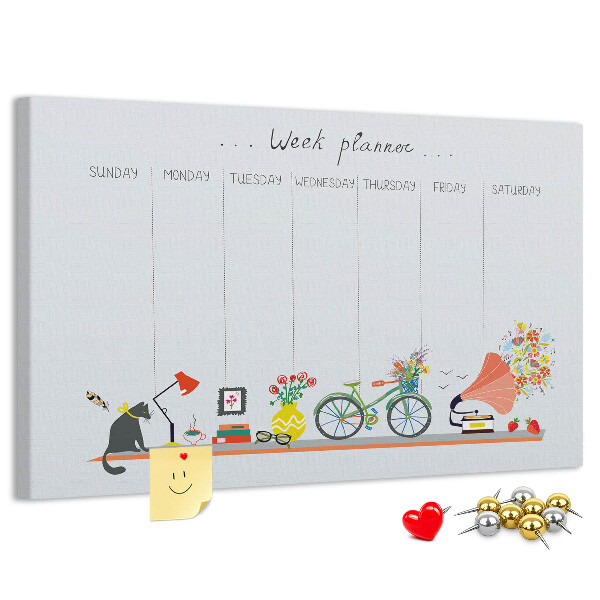 Cork board Weekly planner