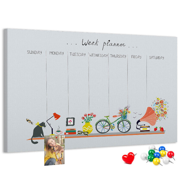 Cork board Weekly planner