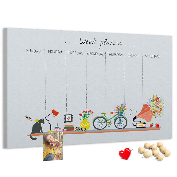 Cork board Weekly planner