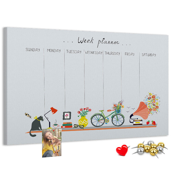Cork board Weekly planner