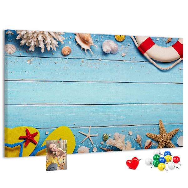 Cork display board Seaside things