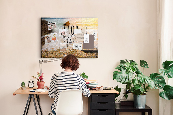 Cork memo board Motivational text