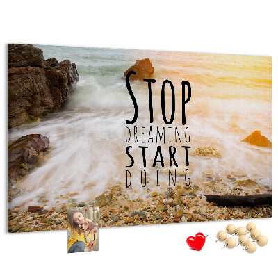 Cork memo board Motivational text