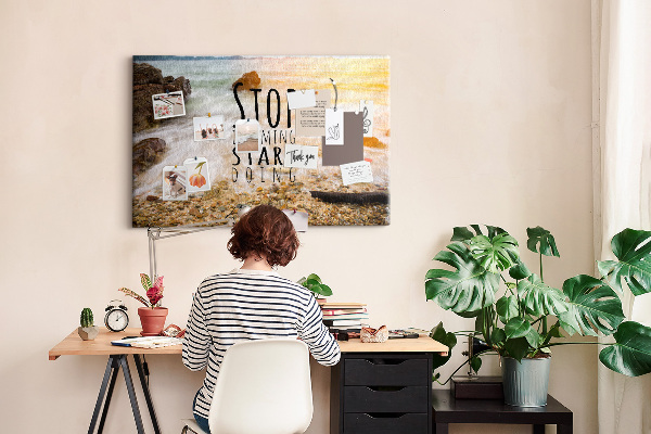 Cork memo board Motivational text