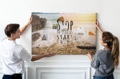 Cork memo board Motivational text