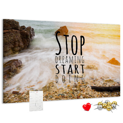 Cork memo board Motivational text