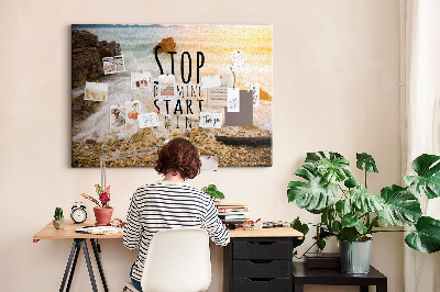 Cork memo board Motivational text