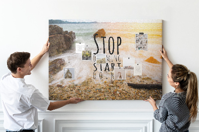 Cork memo board Motivational text