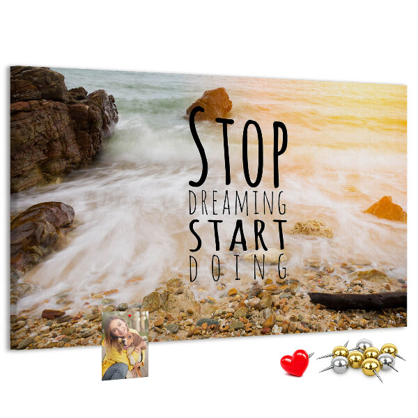 Cork memo board Motivational text