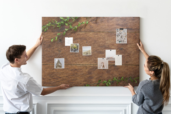 Cork board Rustic wood