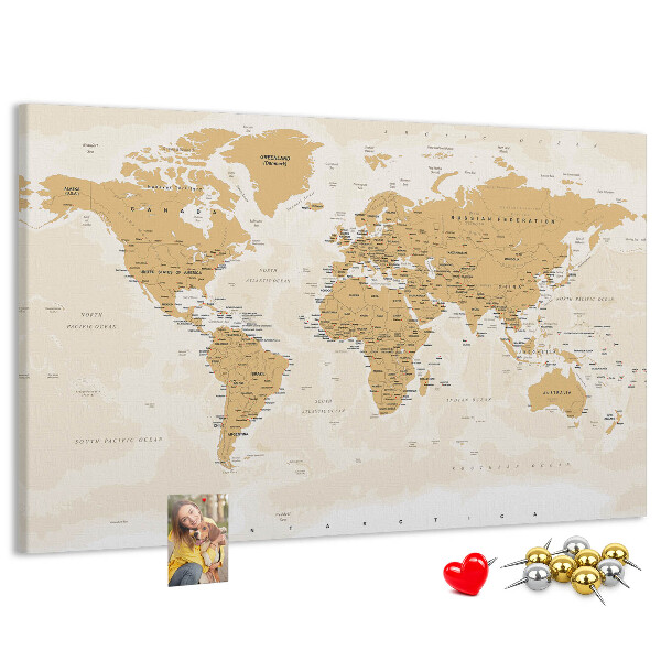 Cork display board Political World Map