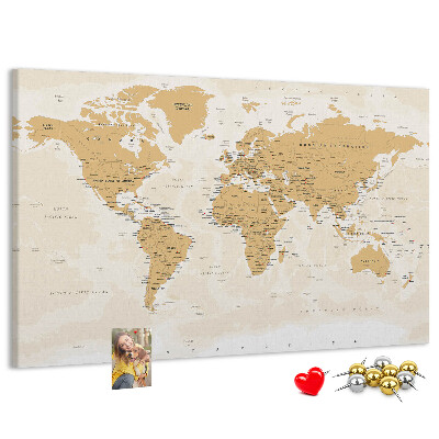 Cork display board Political World Map