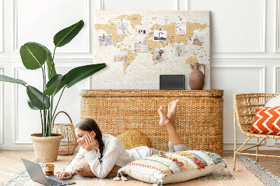 Cork display board Political World Map