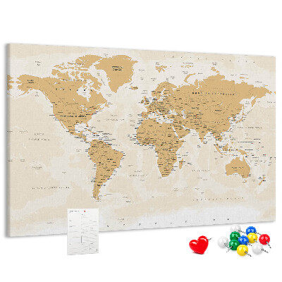 Cork display board Political World Map