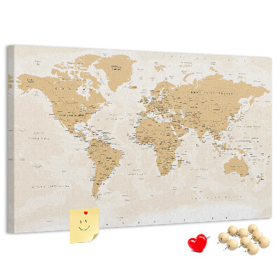 Cork display board Political World Map