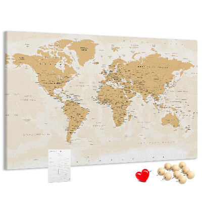 Cork display board Political World Map