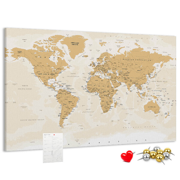 Cork display board Political World Map