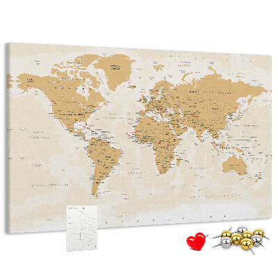 Cork display board Political World Map