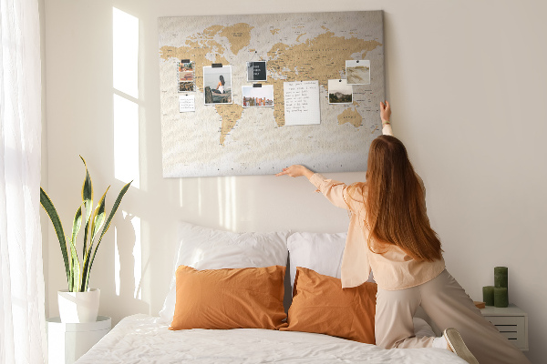 Cork display board Political World Map