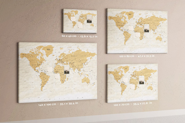 Cork display board Political World Map