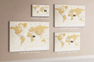 Cork display board Political World Map