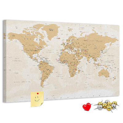 Cork display board Political World Map