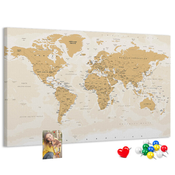 Cork display board Political World Map